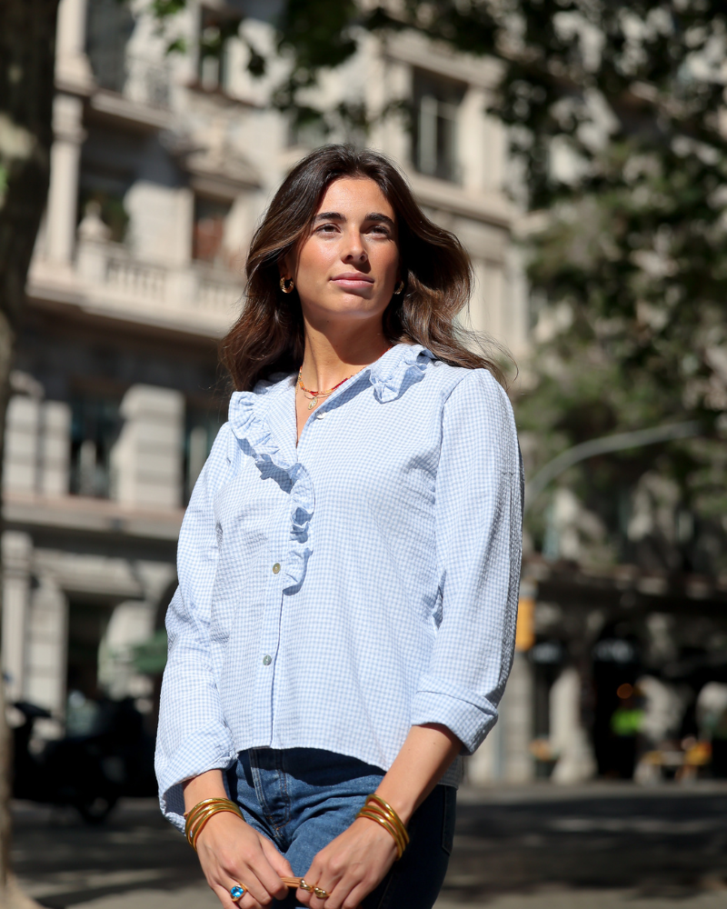 Moda Camisa Lino Playa Mujer Camisa Lino 100% Negra Talle L