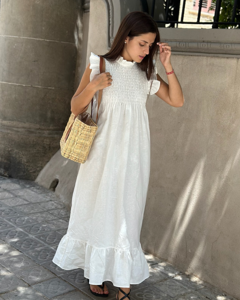 vestidos de lino blanco