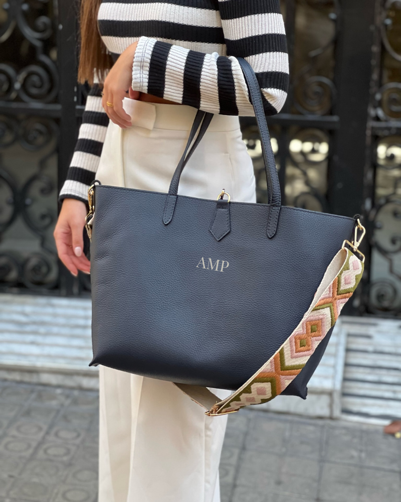 Bolso Shopping bag leather Navy