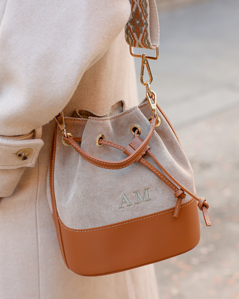 Bolso bouler mini Carmina ante beige