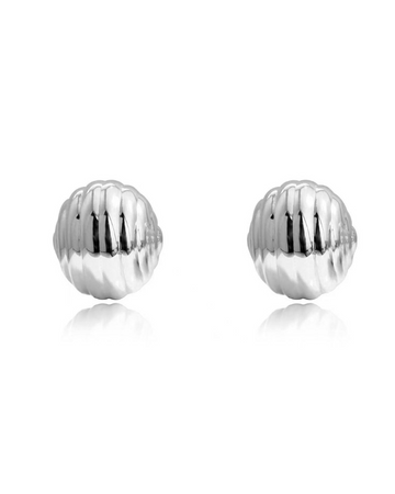 Silver Button Earrings