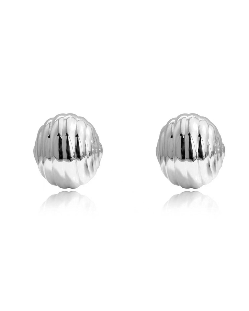 Pendientes Botón Silver