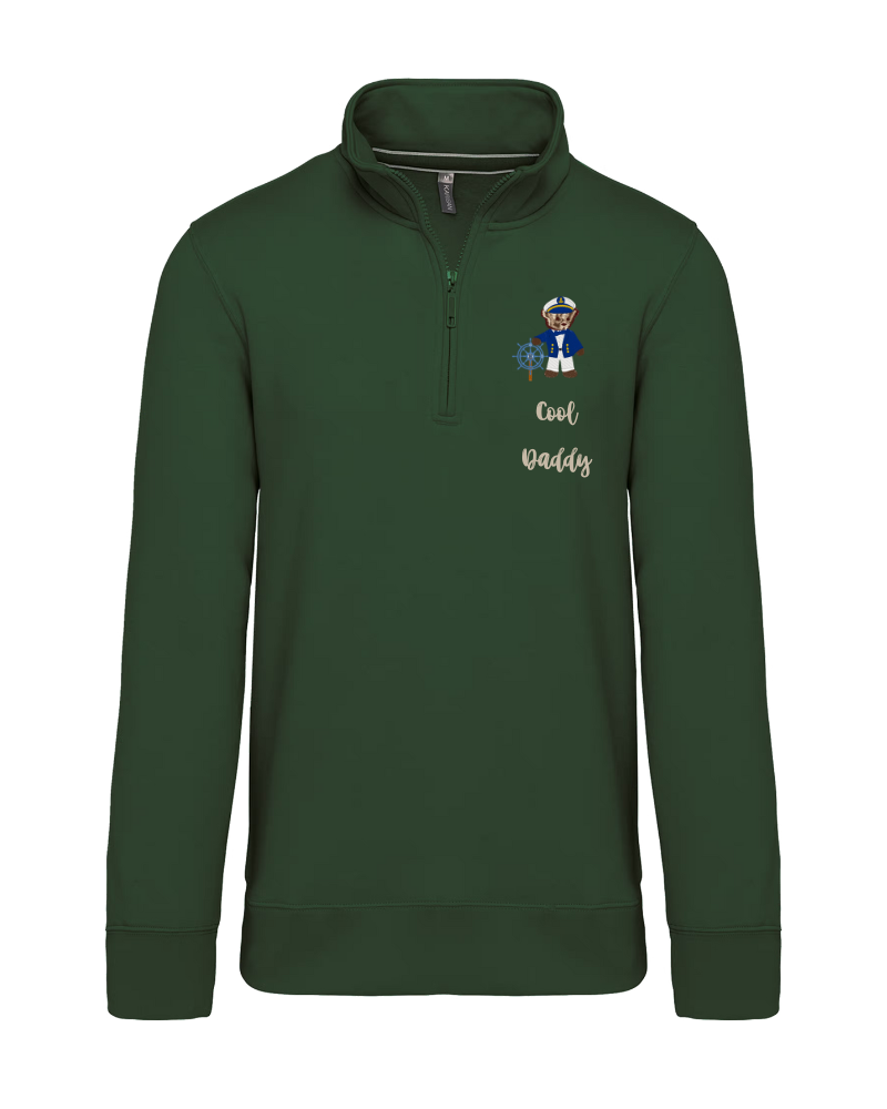 SUDADERA ZIP UNISEX PERSONALIZADA OSO MARINERO