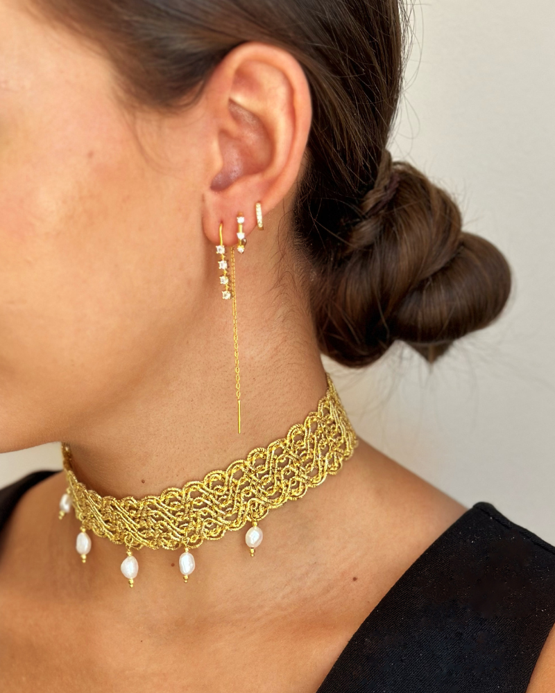 Choker Classic Golden Crochet