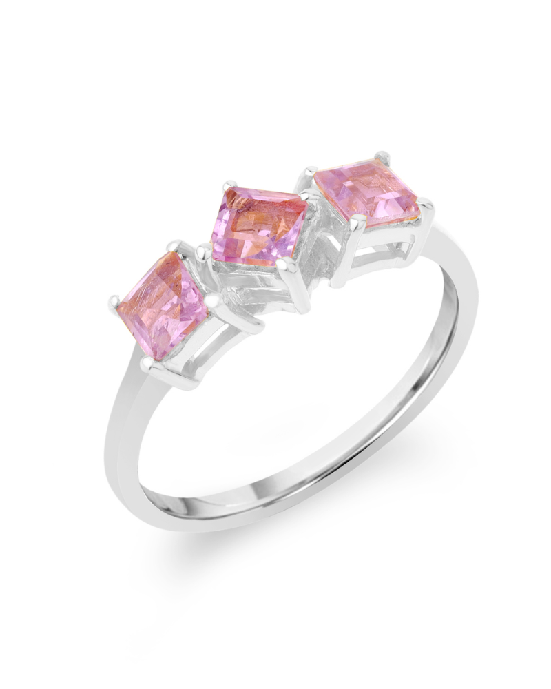 Aquamarine and Pink Ring