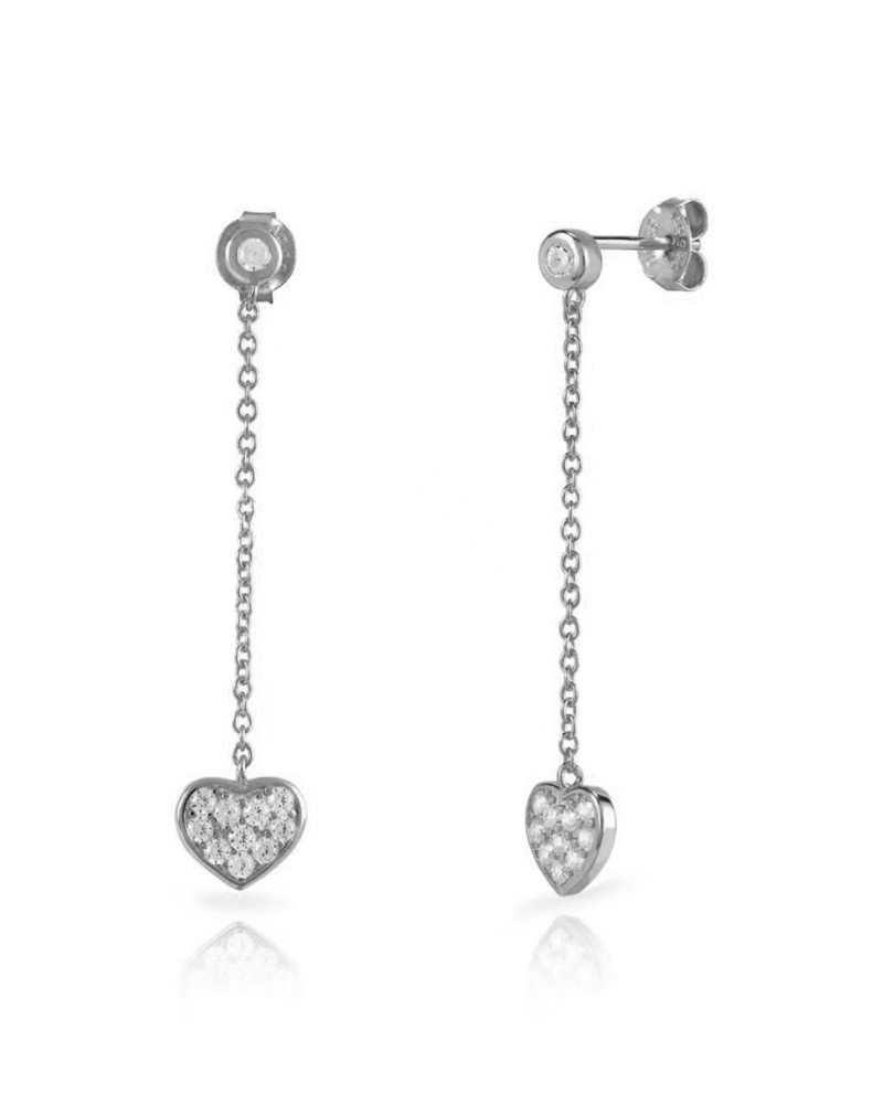Pendientes long Heart Silver