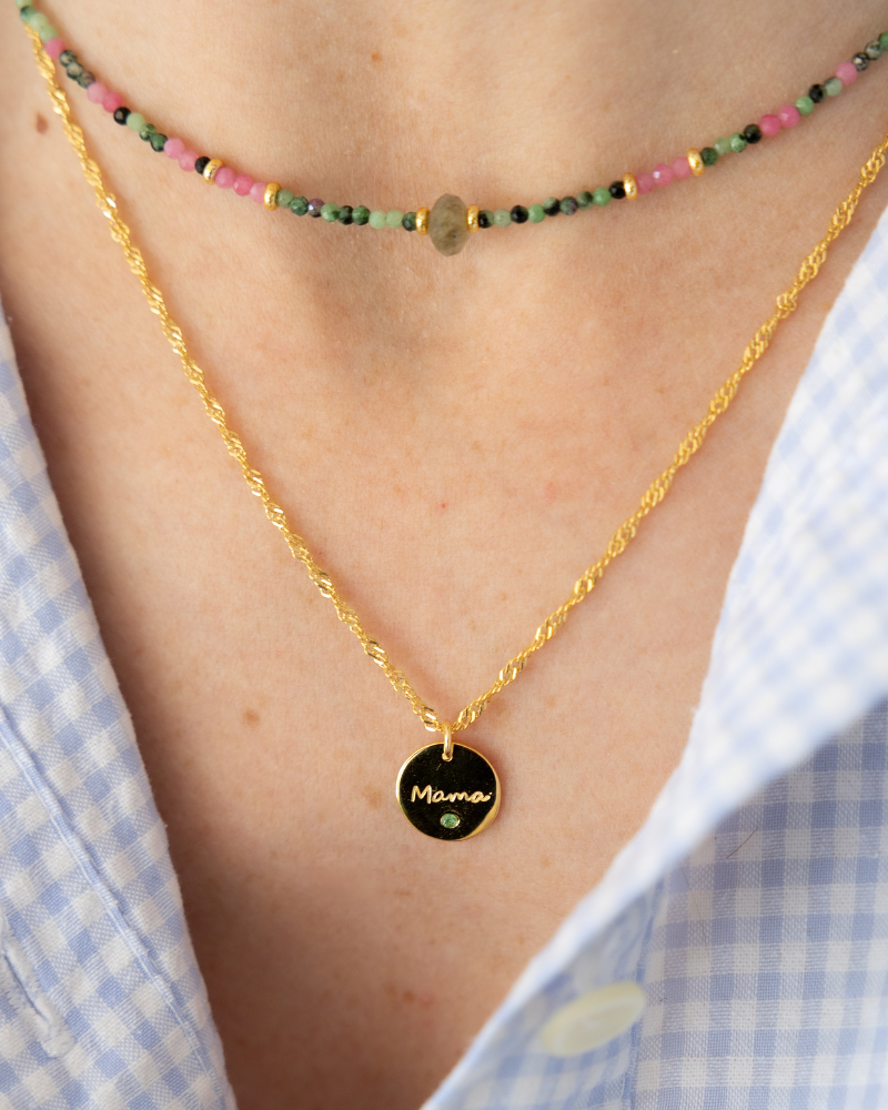 Collar Mother circonita verde