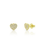 Pendientes mini corazón circonita blanca