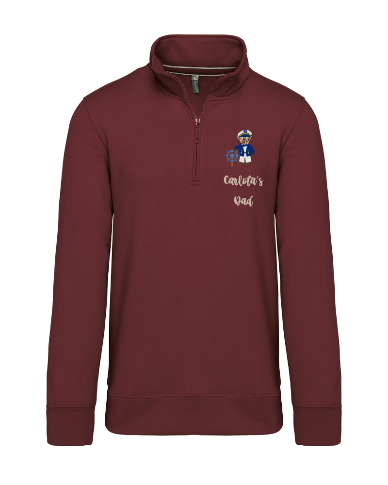 SUDADERA ZIP UNISEX PERSONALIZADA OSO MARINERO
