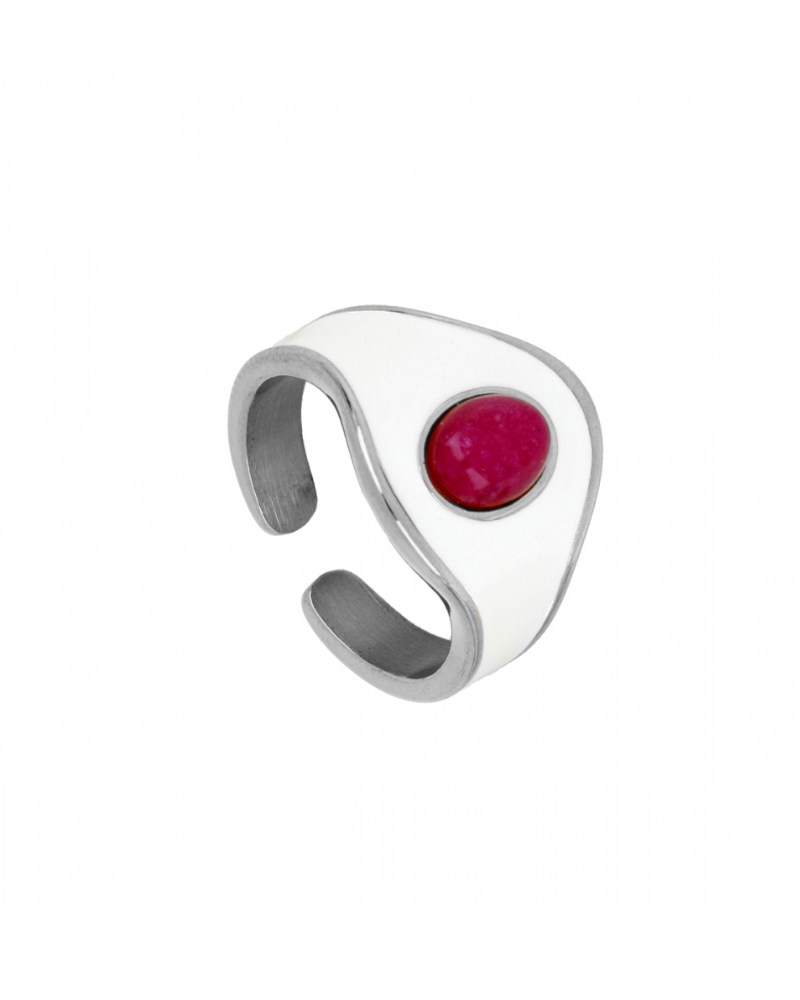 Anillo Gelatto Fucsia Silver