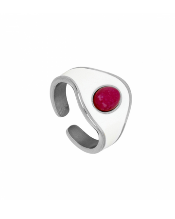 Anillo Gelatto Fucsia Silver