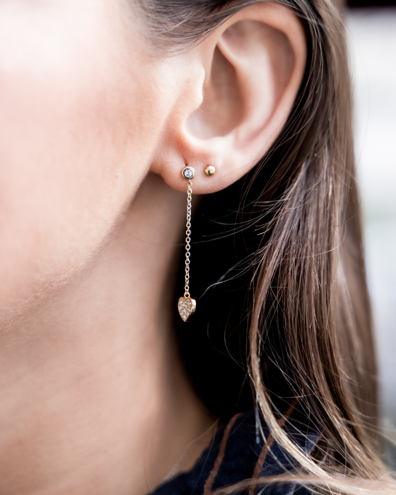 Pendientes long Heart Silver