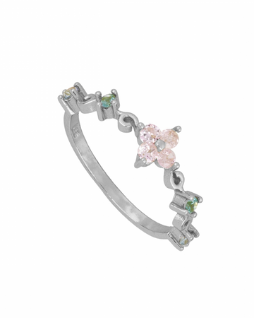 Anillo mil Hojas Pink Silver