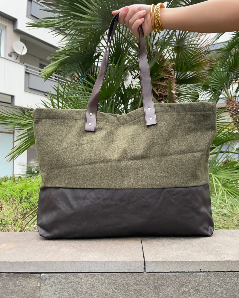 Bolso Shopping Bag Lana Kaki