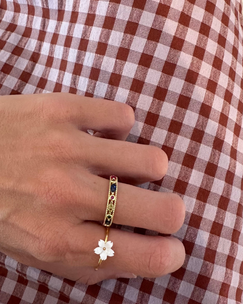 Anillo Flor blanca
