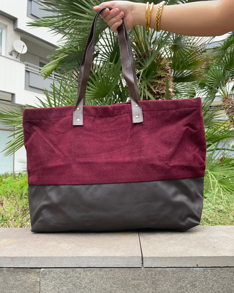 Bolso Shopping Bag Lana Granate
