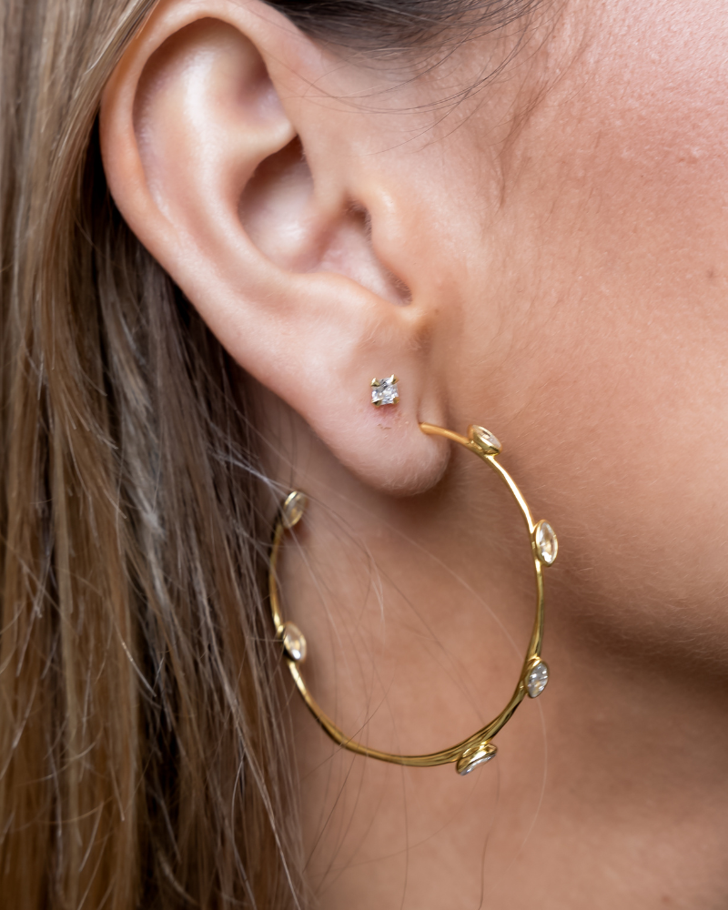 Pendientes Big Hoops Leaves Silver