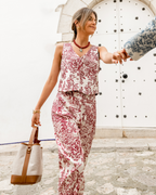 Pantalón Toile de Jouy Granate