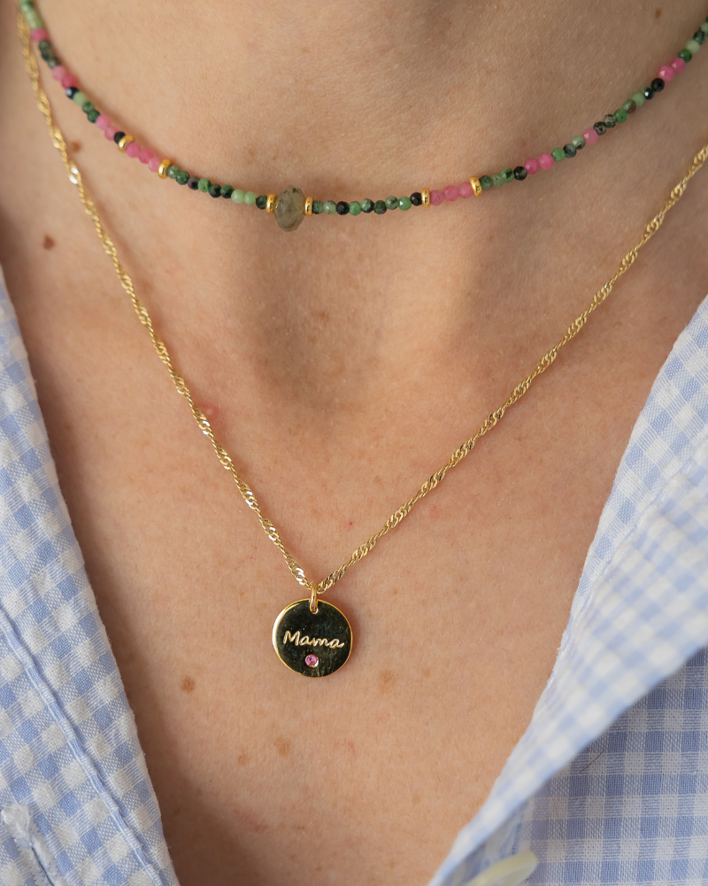 Collar Mother circonita fucsia