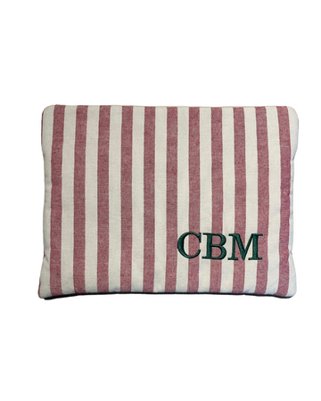 Personalized Red Striped Cover with CBM embroidery