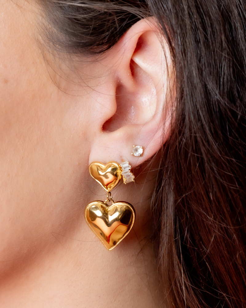 Pendientes Corazón Double Silver