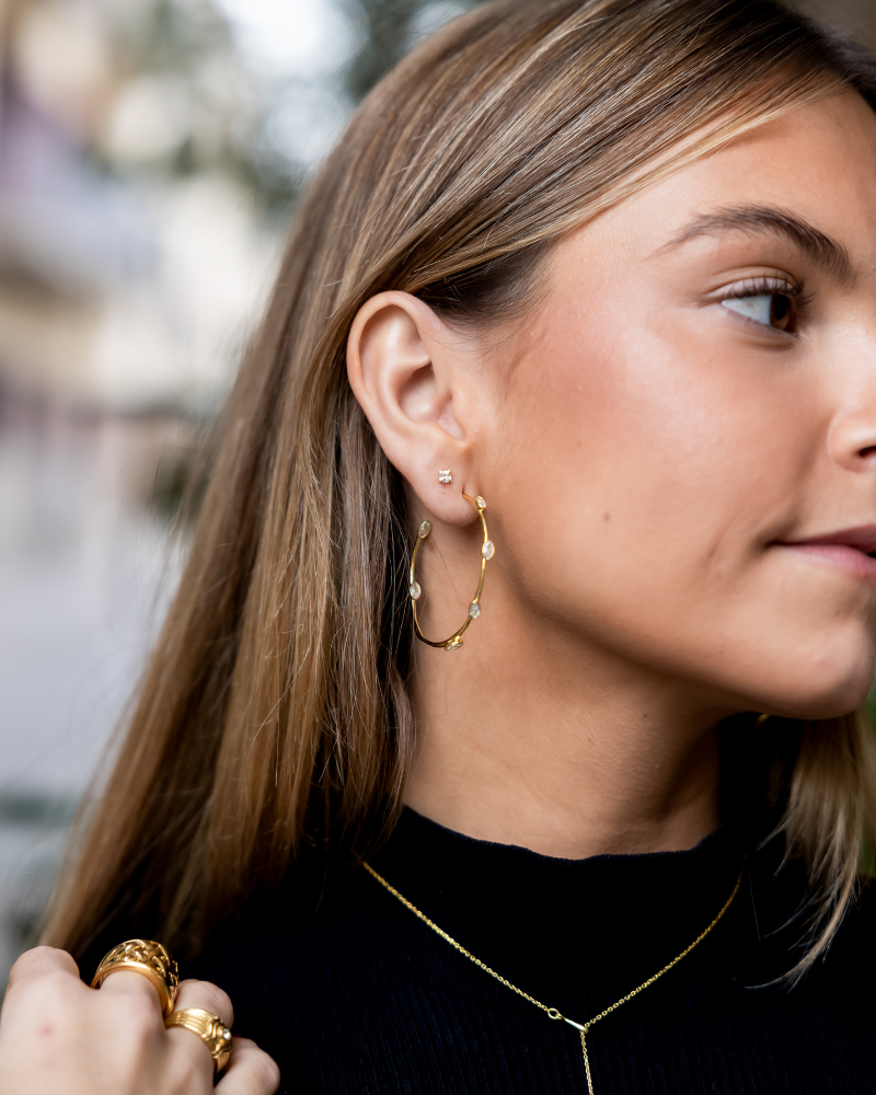 Pendientes Big Hoops Leaves Silver