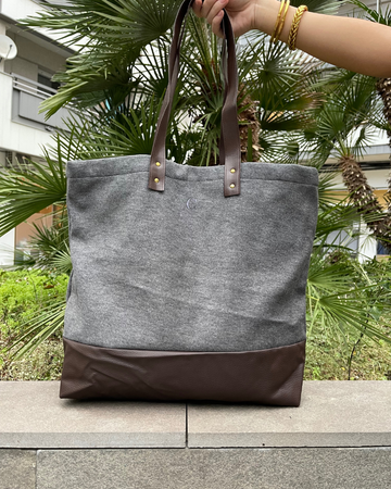 Dark Gray Mini Shopping Bag Personalized with the Initial C