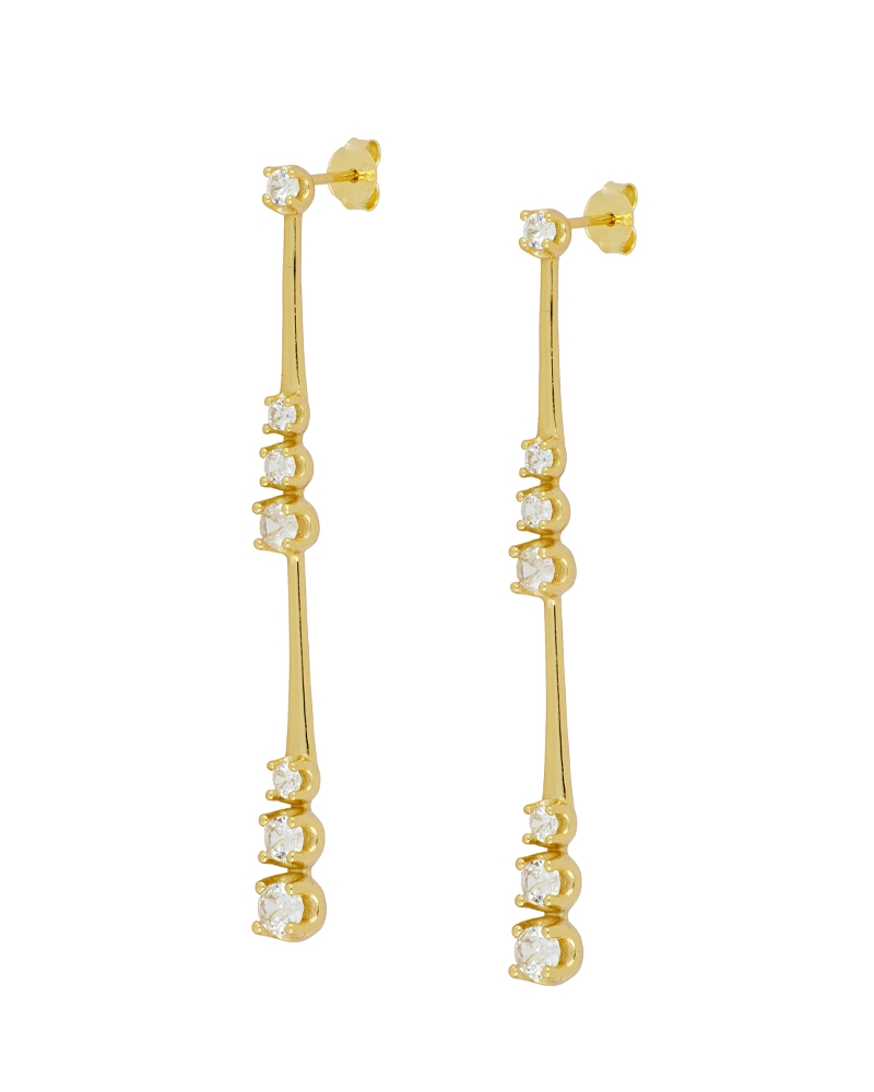 Pendientes Long tres circonitas