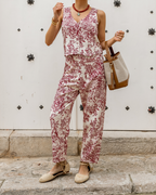 Pantalón Toile de Jouy Granate