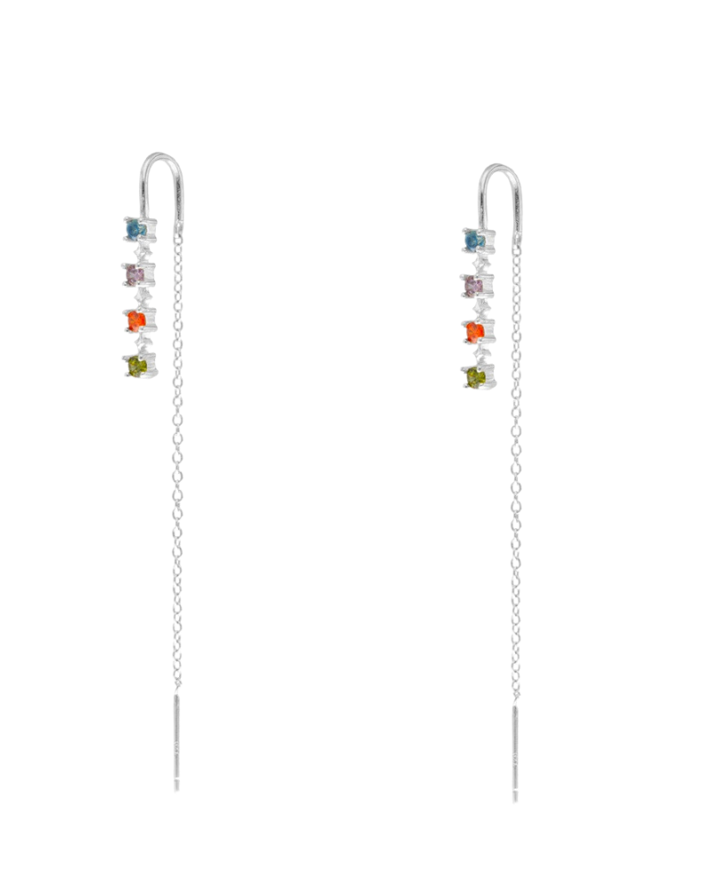 Pendientes long Iris Silver