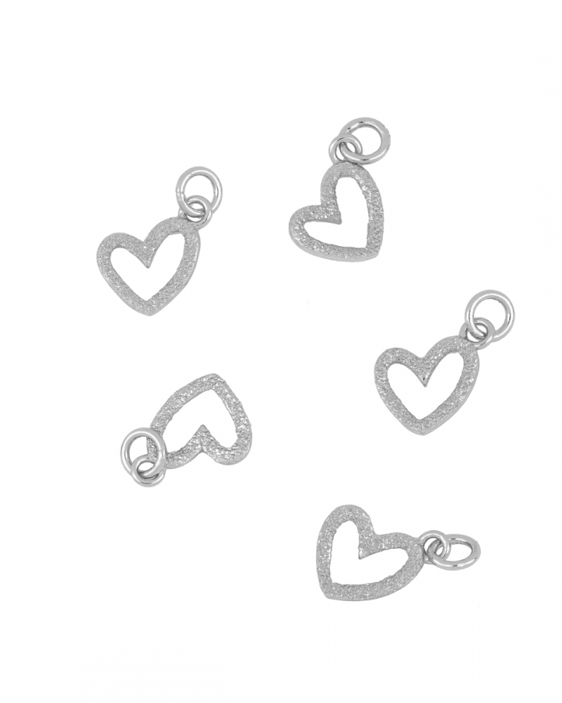 Heart Irregular charm Silver