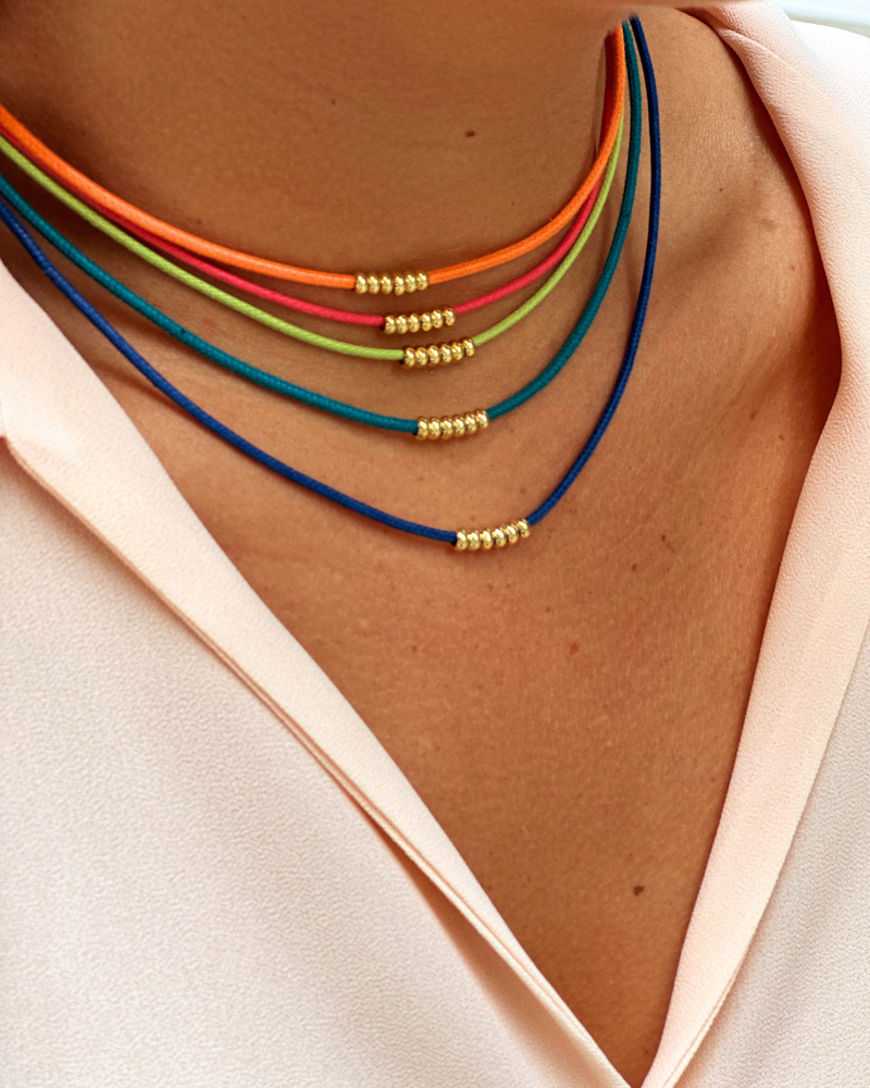 Colored cord necklace