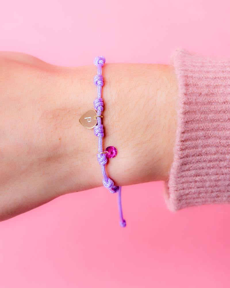 Pulsera recuerdos con charm corazón grabado