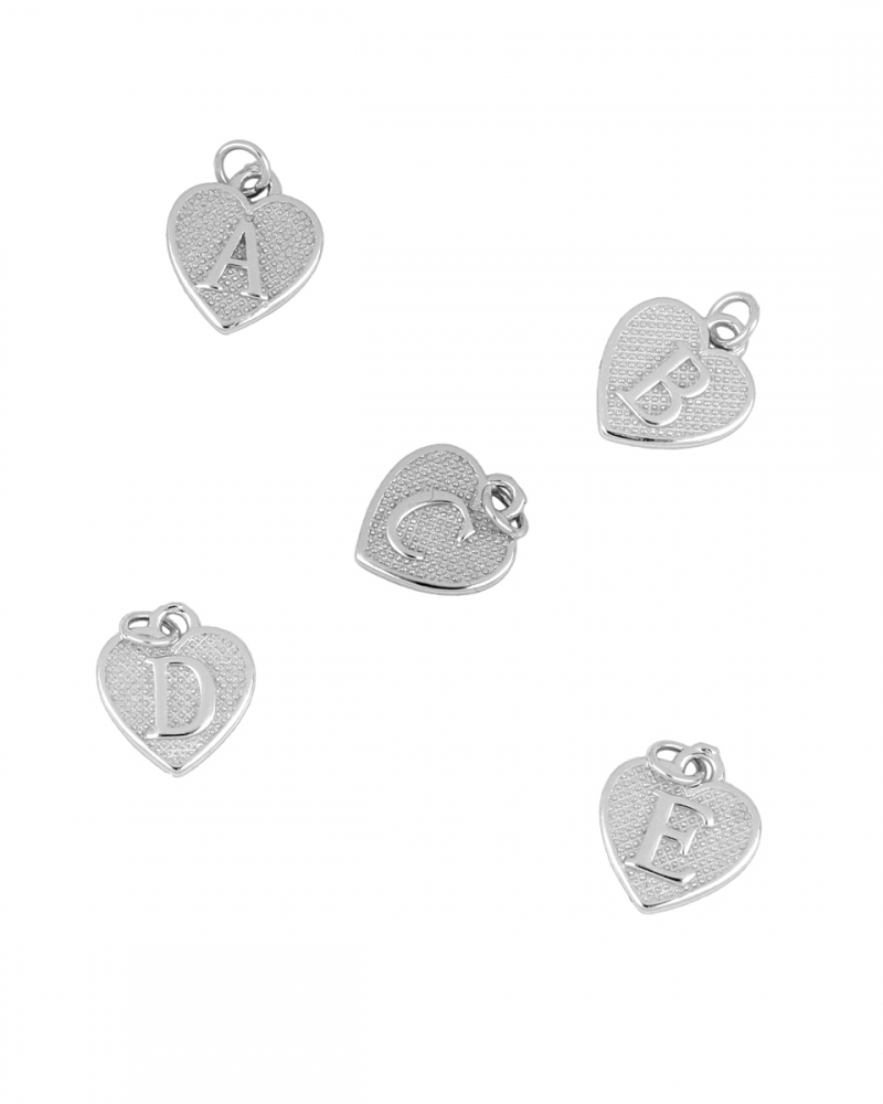 Charm inicial corazón Silver