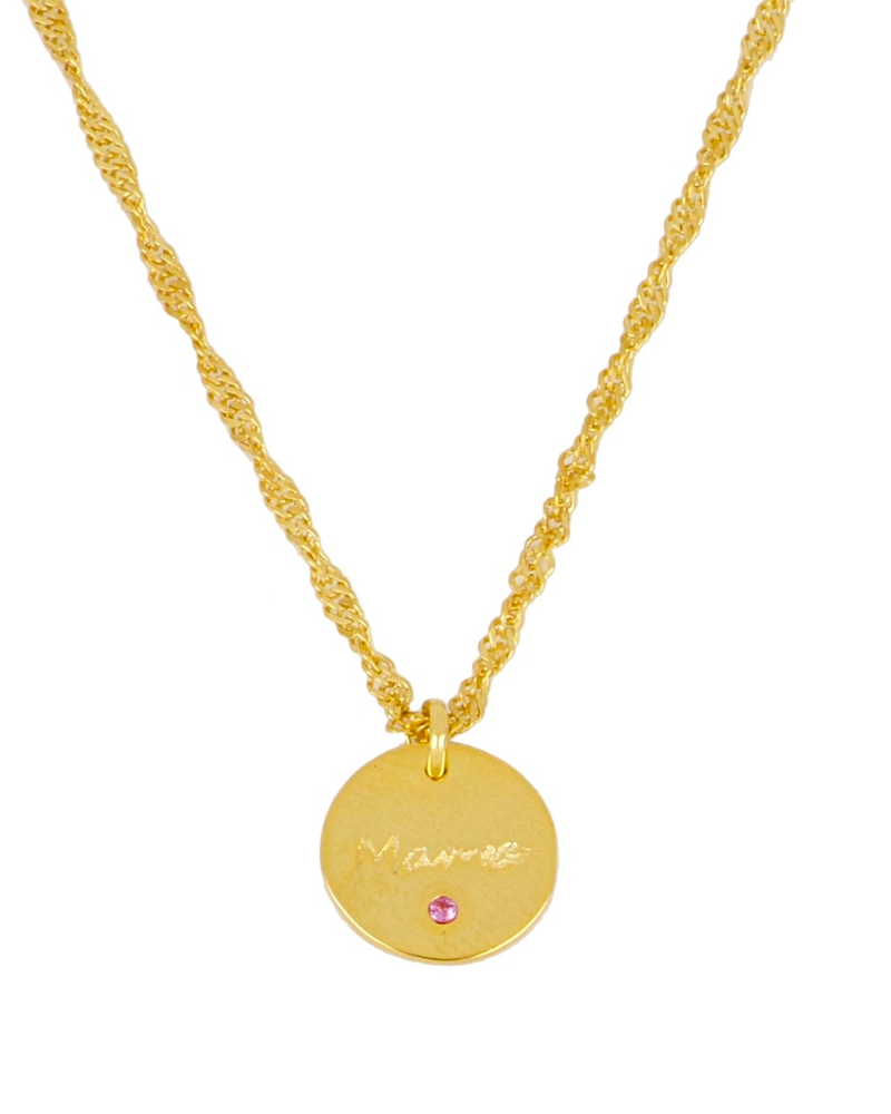 Mother Zirconia fuchsia necklace