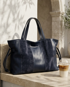 Big Martina Suede Blue Stripes Bag