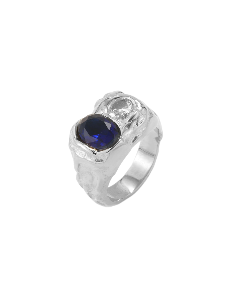 Anillo Croacia Blue Silver
