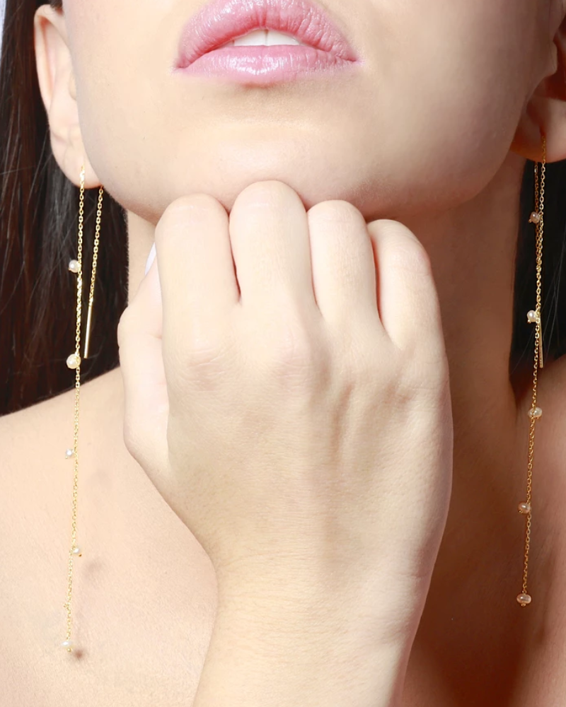 Pendientes Long Perlas