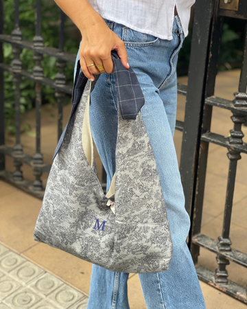 Lace Toile de Jouy Blue Handbag