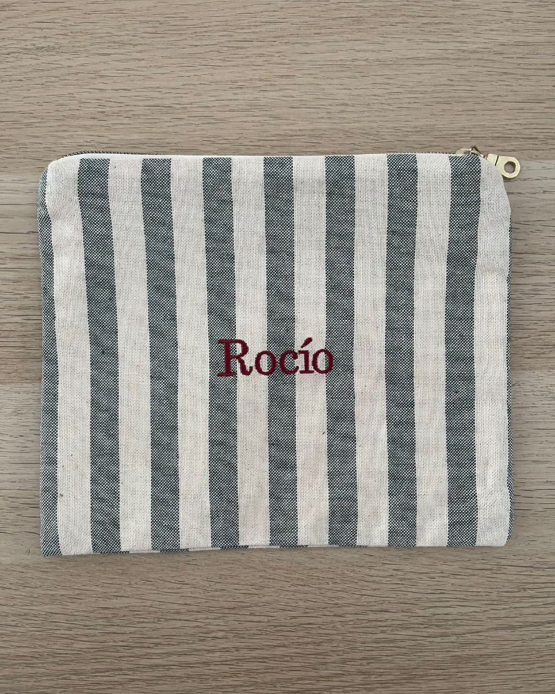 Personalized Sally Toiletry Bag/Clutch with Rocío Embroidery