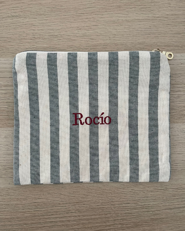 Personalized Sally Toiletry Bag/Clutch with Rocío Embroidery