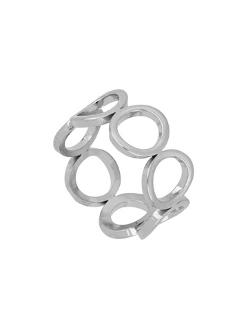 Silver Waterproof Circles Ring