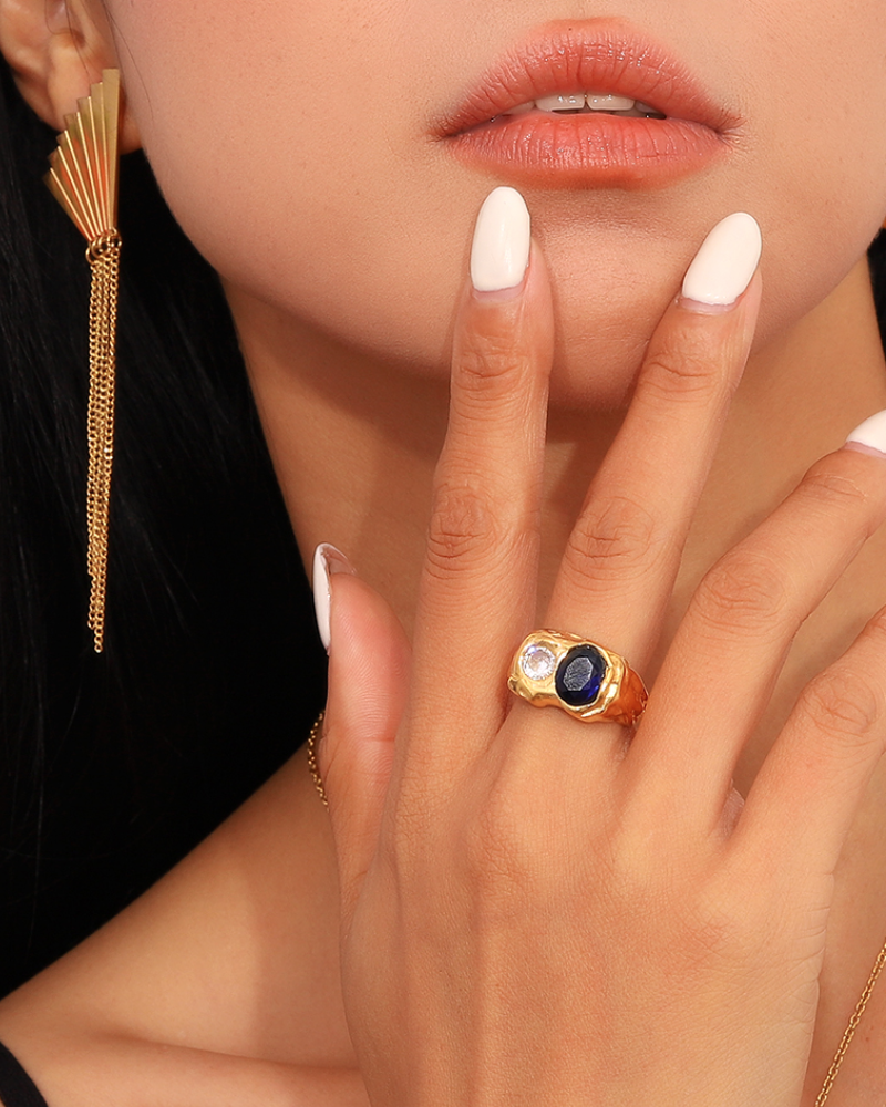 Anillo Croacia Blue Silver