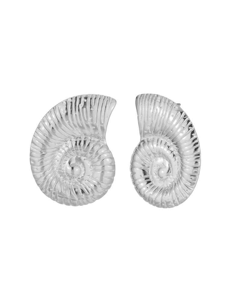 Pendientes Big Shell Acero Silver