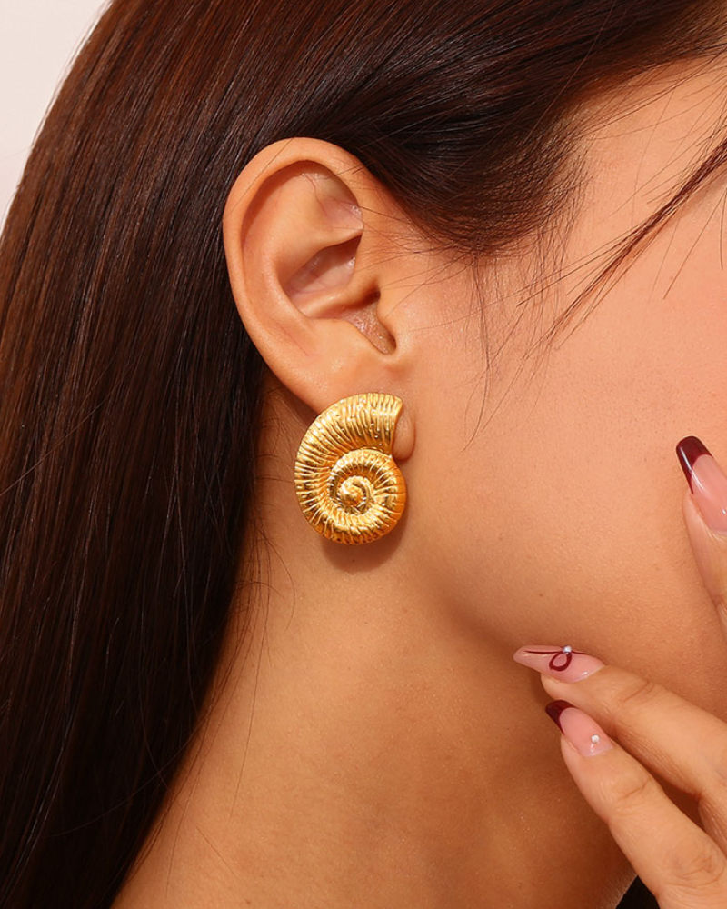 Pendientes Big Shell Acero Silver
