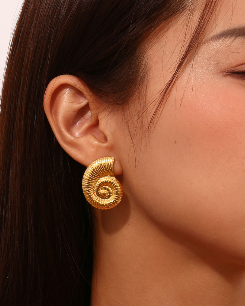 Pendientes Big Shell Acero