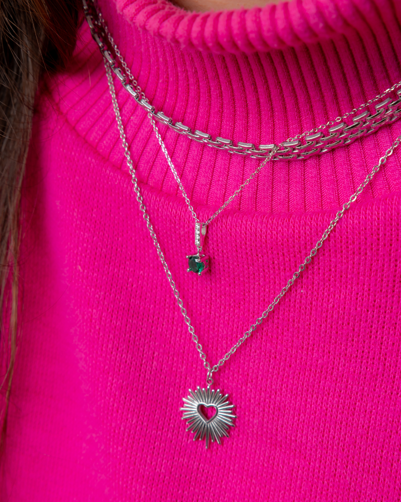 Silver Heart Flash Necklace