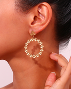 Pendientes Aro Flowers Acero