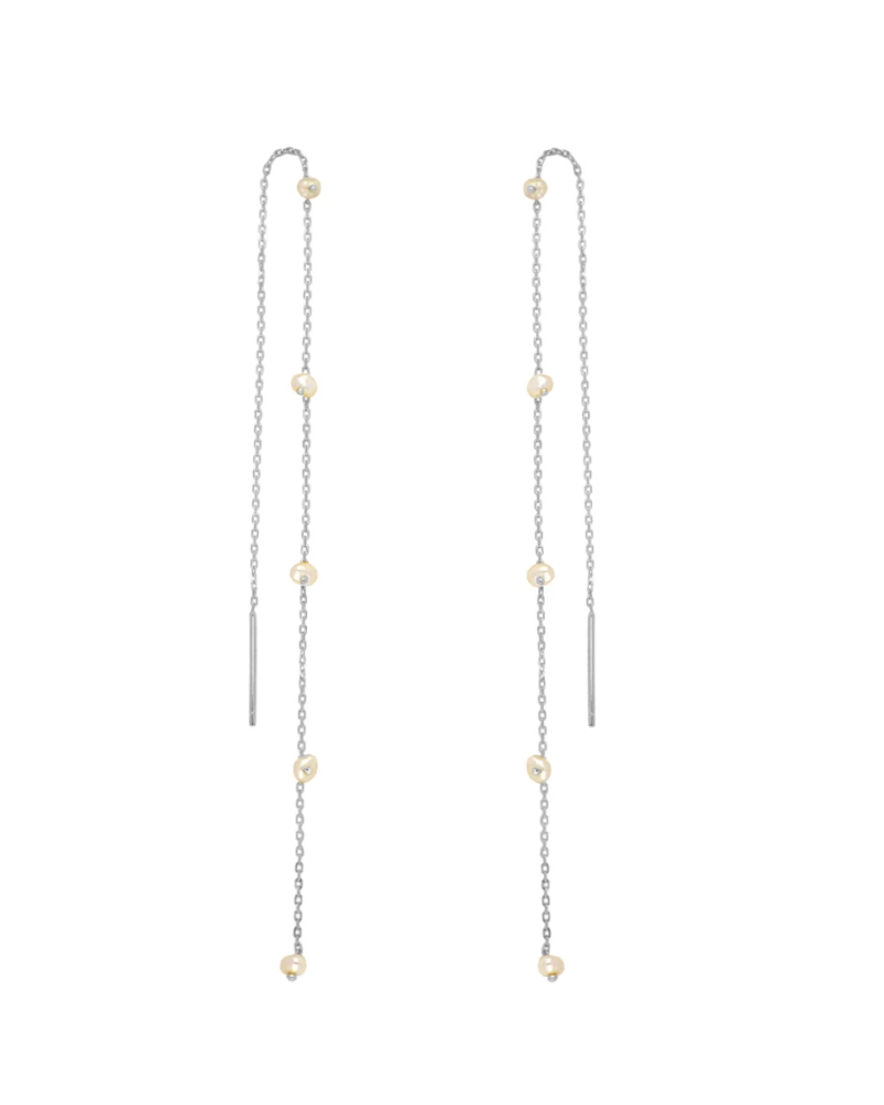 Pendientes Long Perlas Silver