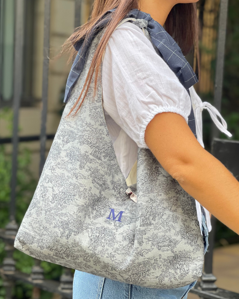 Bolso Lace Toile de Jouy Azul